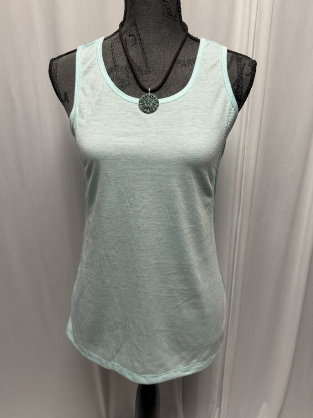 Zone Pro Womens Tank Top Size Small Light Icy Blue Sheer Sides & Back Textured